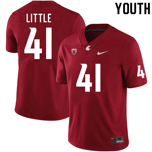 Youth #41 J.R. Little Washington Cougars College Football Jerseys Sale-Crimson - Click Image to Close